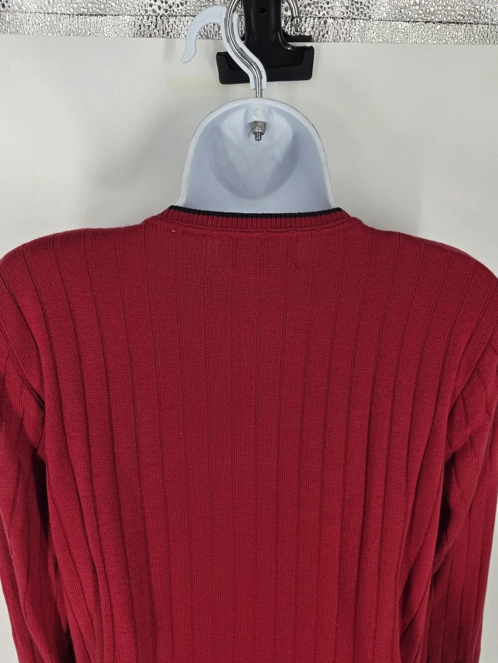 Vintage Alfred Dunner Red Argyle Knit 2-Piece Cardigan Shell Sweater Set Small